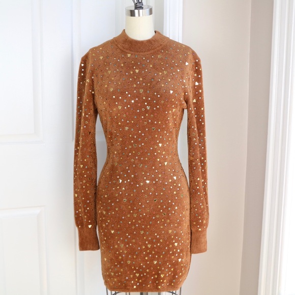 Ronny Kobo Collection Dresses & Skirts - RONNY KOBO Studded Heart/Rhinestone Sweater Dress